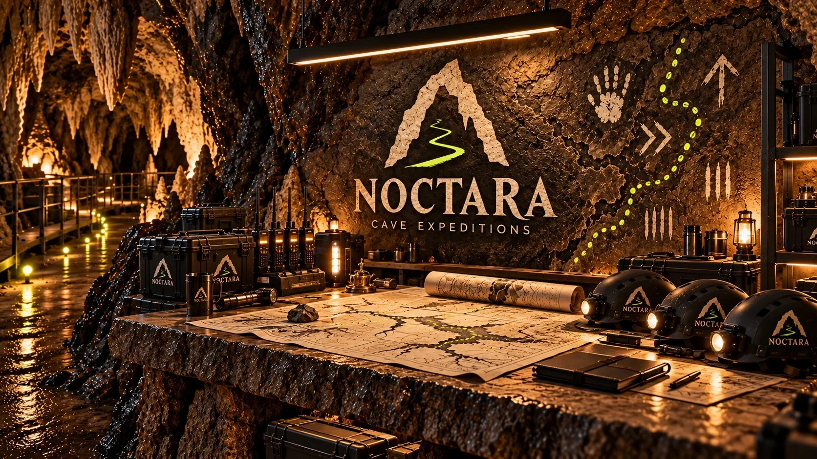 محطة دليل Noctara مع خرائط الطريق والمعدات