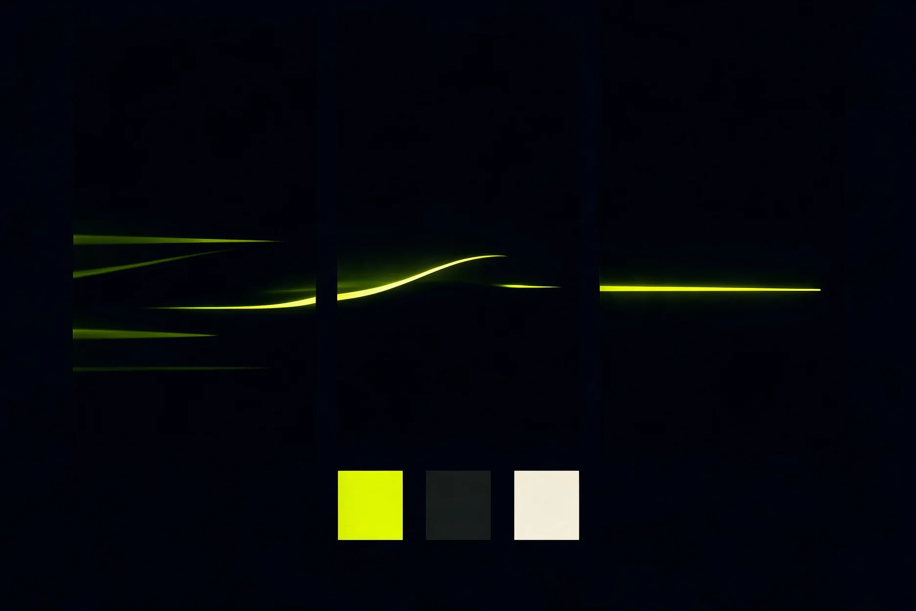 Swerve green light-trail graphic with green, charcoal and warm-white colour swatches