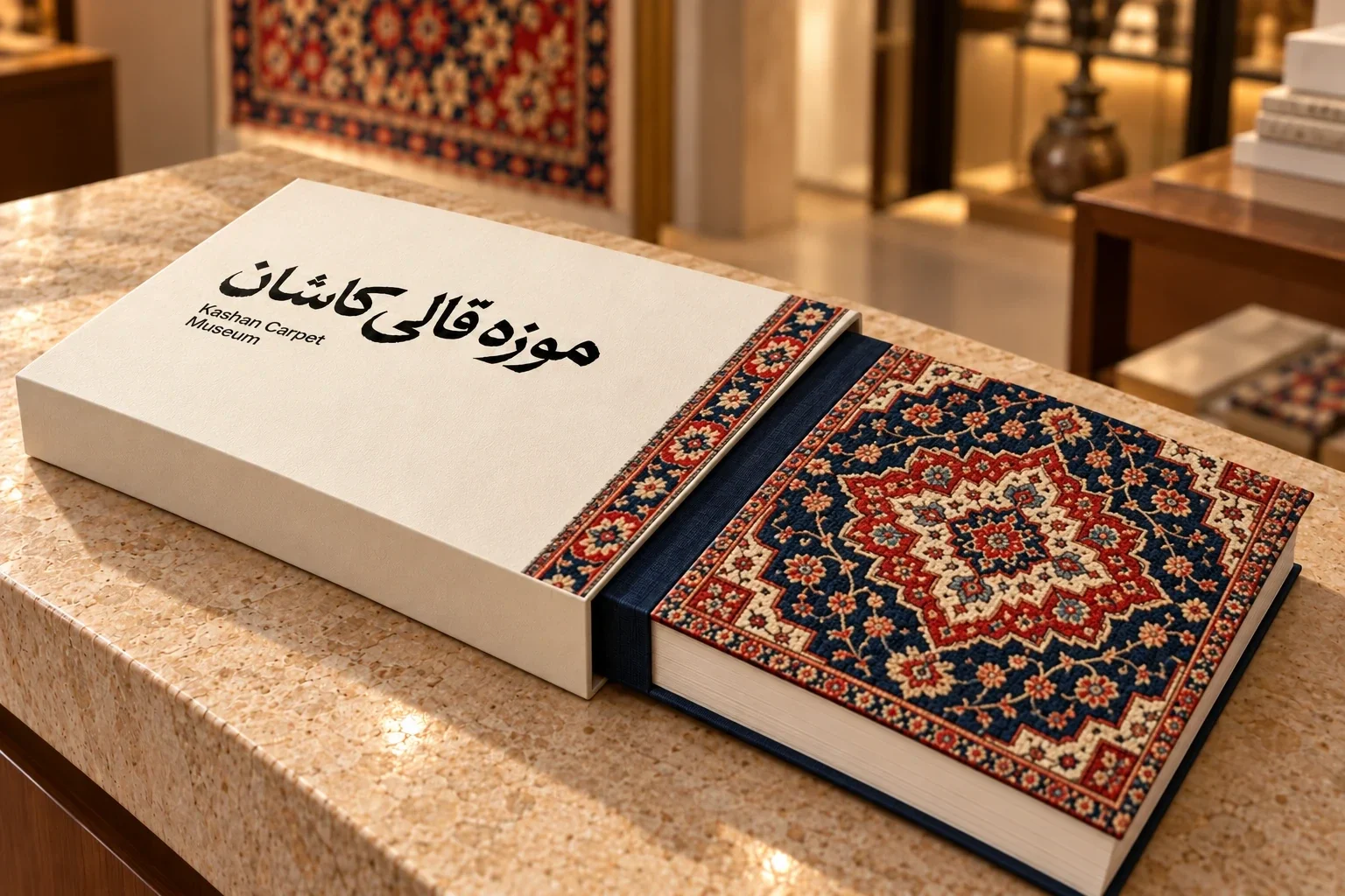 كتالوج المتحف داخل غلاف مزخرف