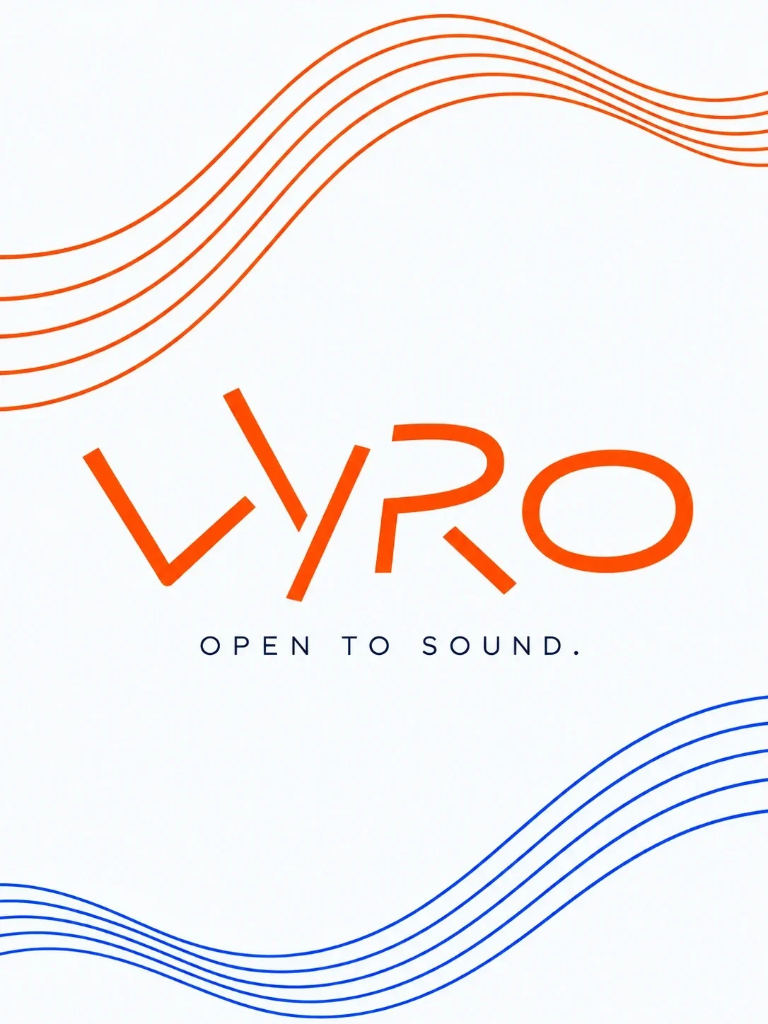 دراسة حروف Vyro مع خطوط صوتية برتقالية وزرقاء