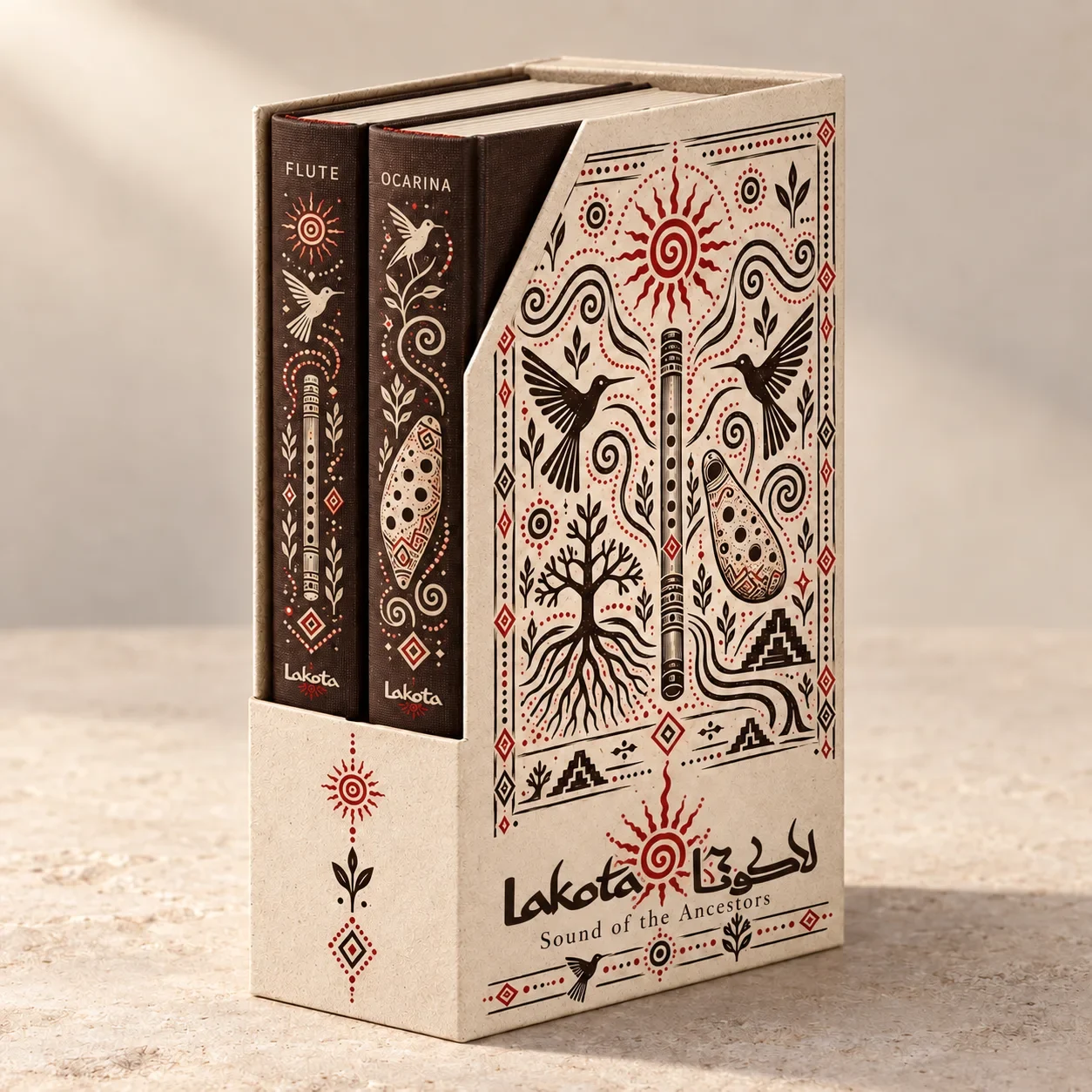 Illustrated flute and ocarina books in a matching slipcase