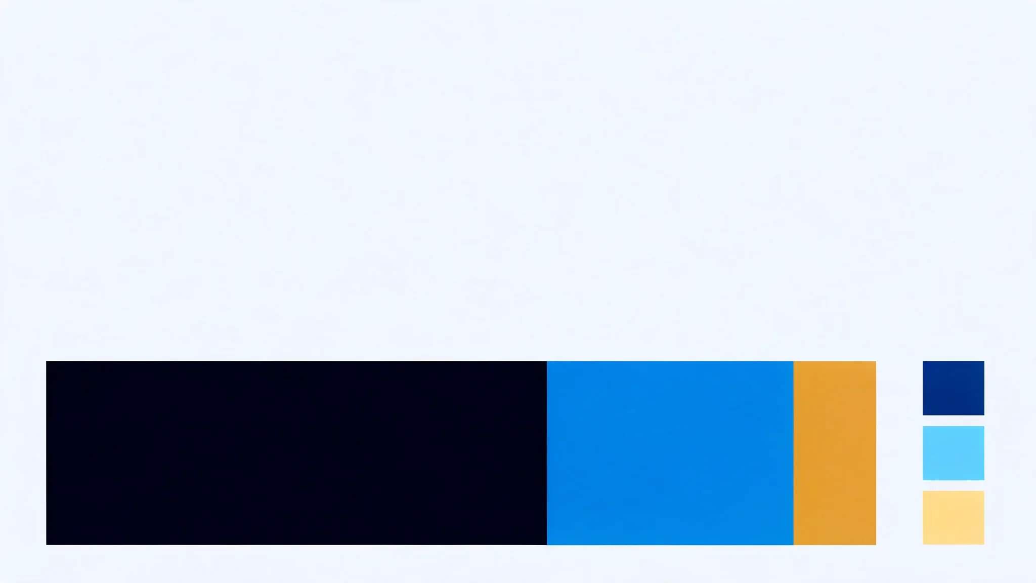 Moon palette of midnight blue, bright blue, gold and light accents