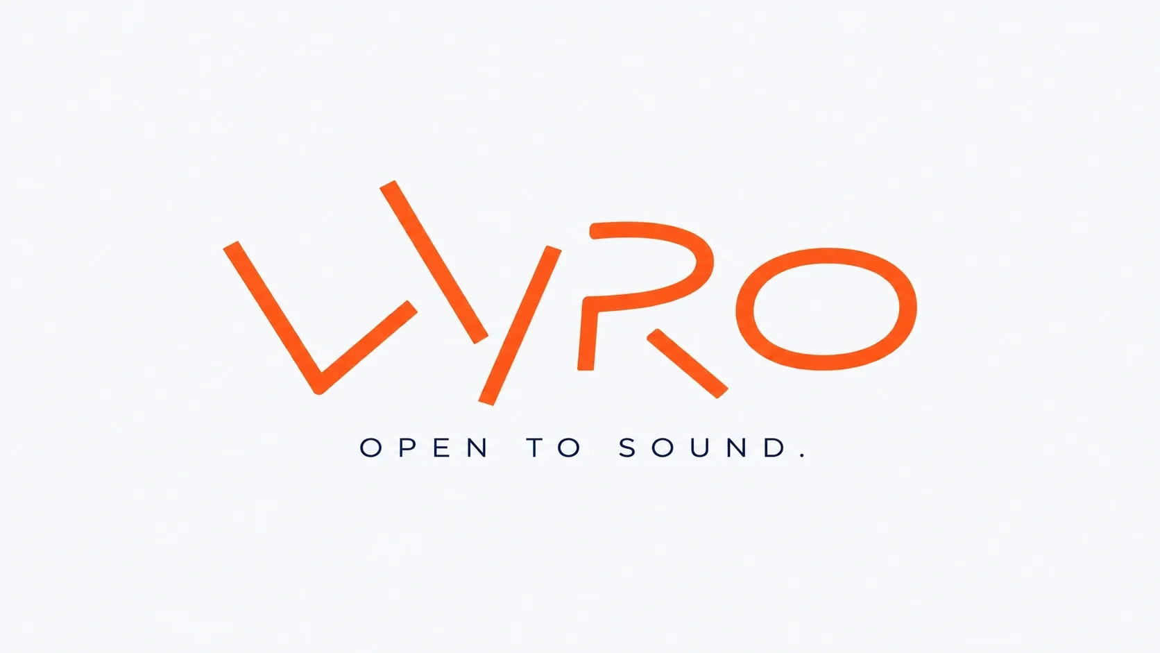 شعار Vyro البرتقالي وعبارة Open to Sound على خلفية بيضاء