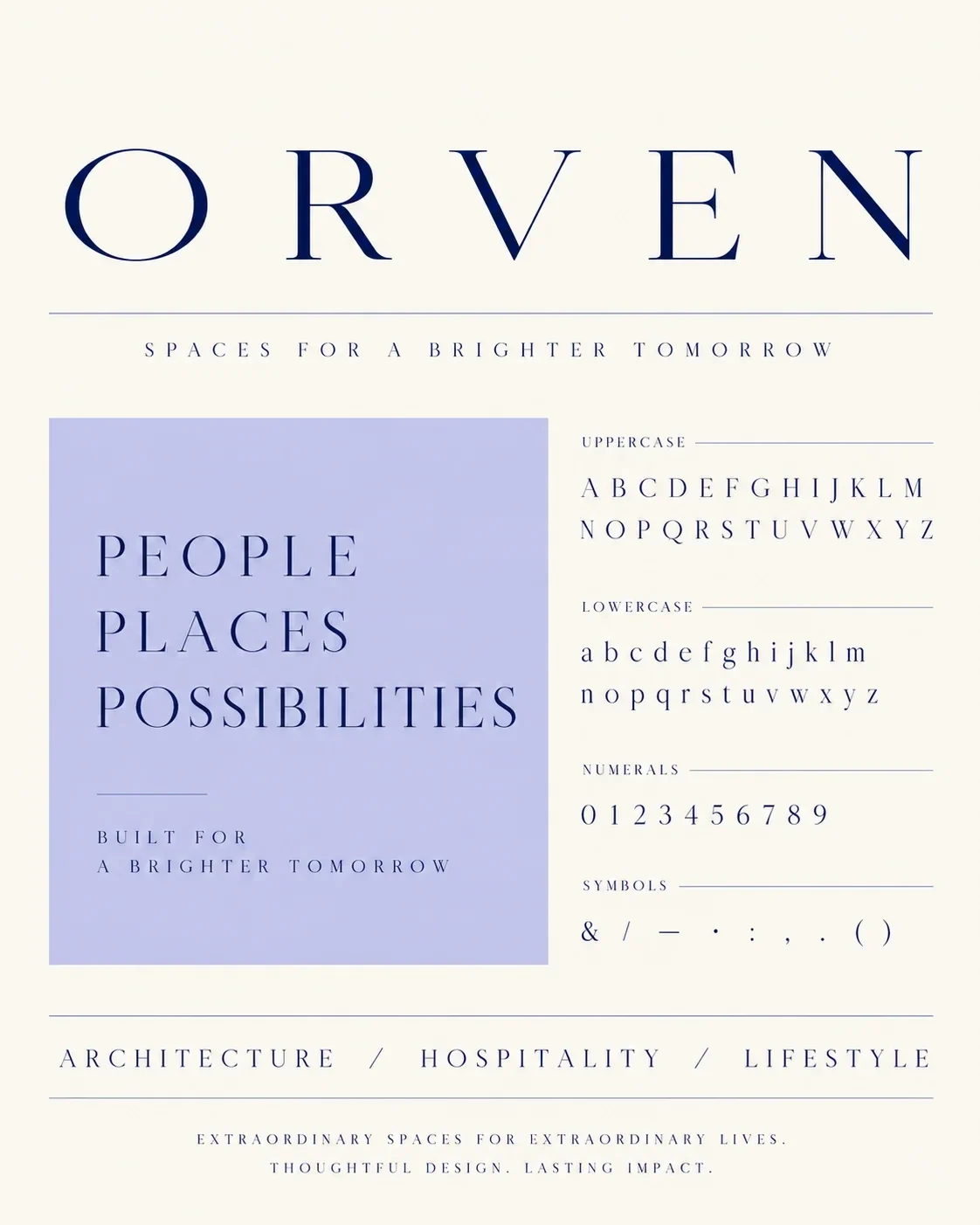 الخط الرشيق وعبارات علامة ORVEN