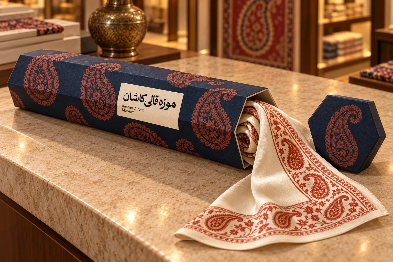 أنبوب سداسي لتغليف وشاح حريري
