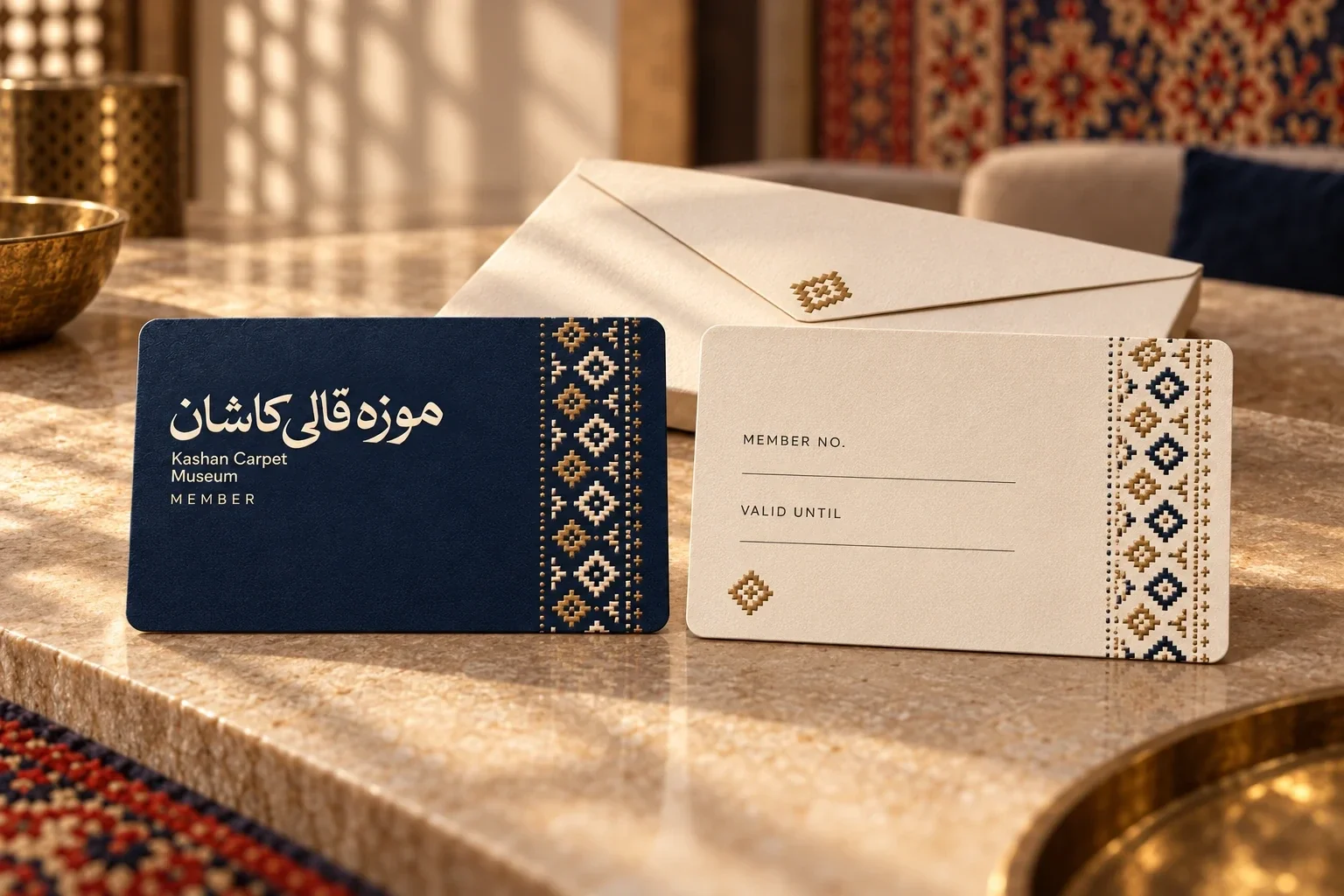 بطاقة عضوية المتحف بزخرفة السجاد